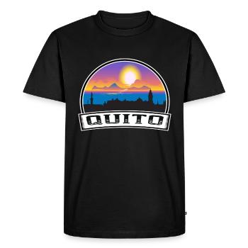 Quito Equador Skyline Vintage Sunset Travel Souven - T-shirt Premium bio Homme - noir - Devant - Nico (187cm)