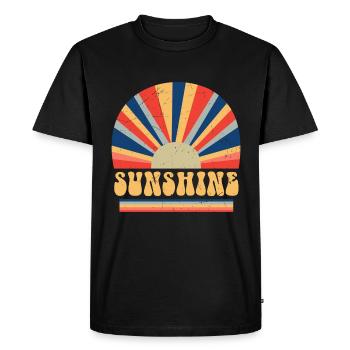 Retro 70s Style Hippie Sunshine - Men's Premium Organic T-Shirt - black - Front - Nico (187cm)