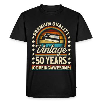 50th Birthday Vintage Vhs - Men's Premium Organic T-Shirt - black - Front - Nico (187cm)