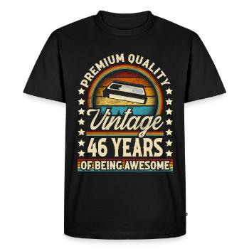 46th Birthday Vintage Vhs - Men's Premium Organic T-Shirt - black - Front - Nico (187cm)