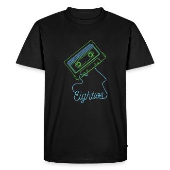 Eighties Cassette Tape 80s Retro - T-shirt Premium bio Homme - noir - Devant - Nico (187cm)