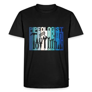 Pipeologist Plumber Tools - Men's Premium Organic T-Shirt - black - Front - Nico (187cm)