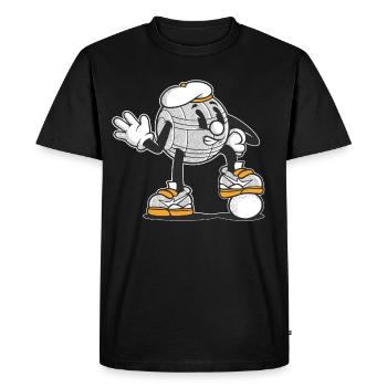 Tenue de pétanque boule pour boule bouler - T-shirt Premium bio Homme - noir - Devant - Nico (187cm)