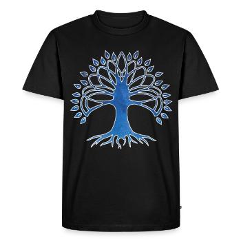 Arbre de vie et ciel étoilé - T-shirt Premium bio Homme - noir - Devant - Nico (187cm)