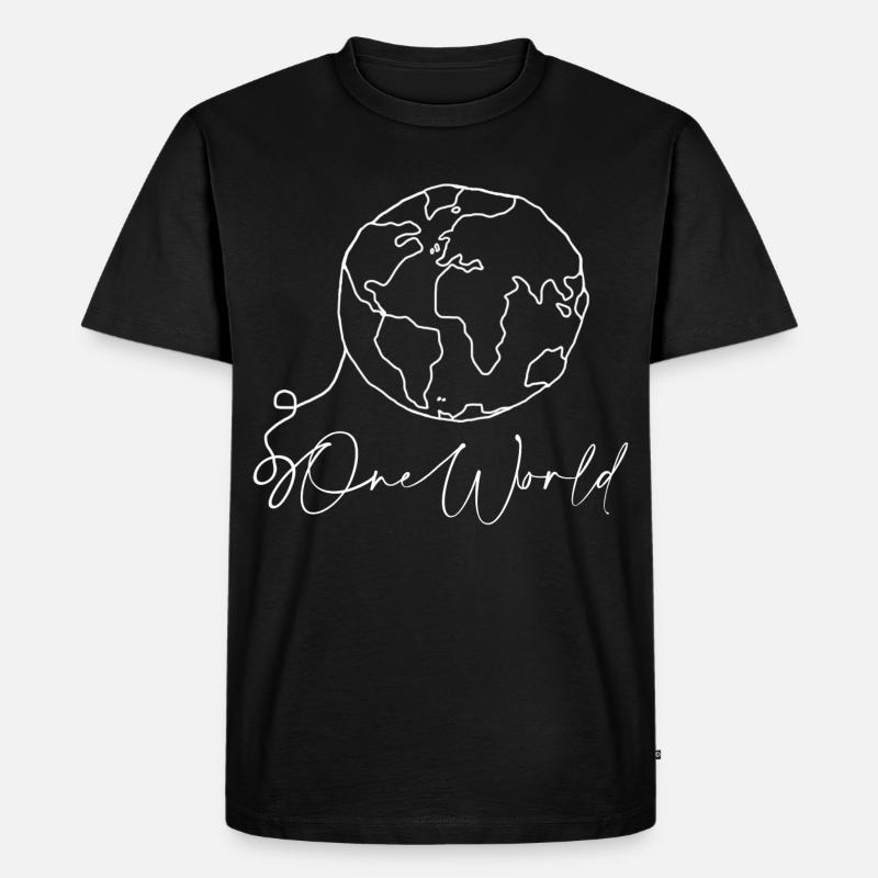 World - Männer Premium Bio T-Shirt - Schwarz