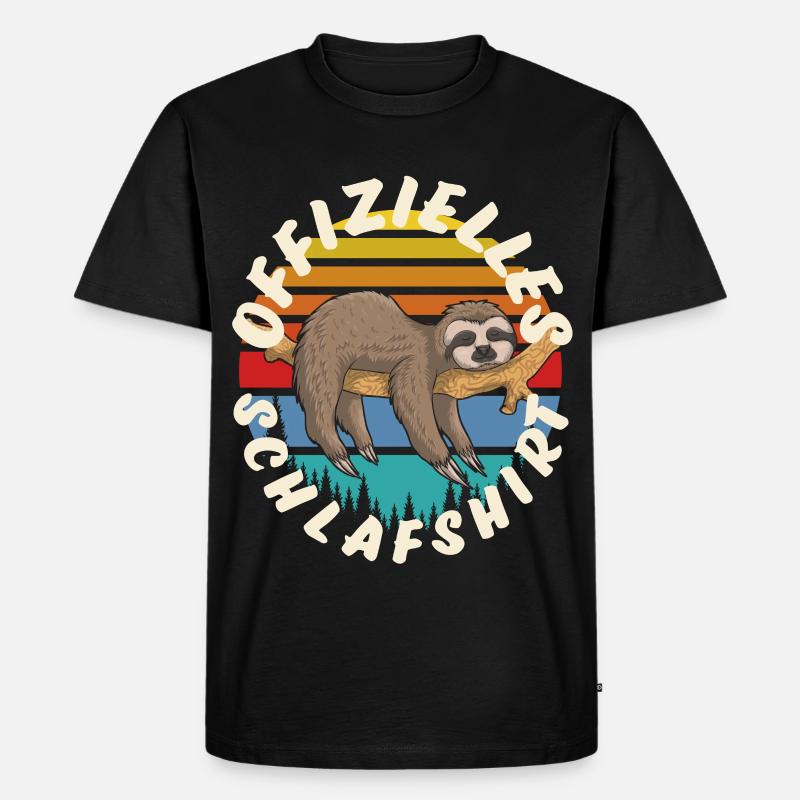 Faultier - Männer Premium Bio T-Shirt - Schwarz