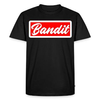 bandit voleur crime autocollant criminel hooligan gang - T-shirt Premium bio Homme - noir - Devant - Nico (187cm)
