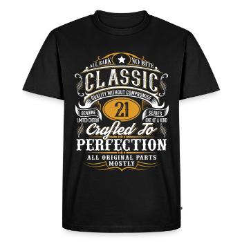 21e anniversaire - T-shirt Premium bio Homme - noir - Devant - Nico (187cm)