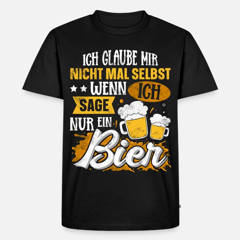 Lustiger Bier Spruch - Männer Premium Bio T-Shirt - Schwarz