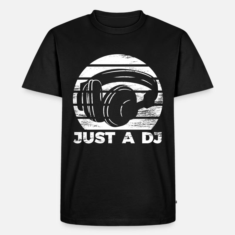 DJ - Männer Premium Bio T-Shirt - Schwarz