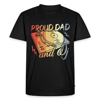 Disc Jockey Papa - Men's Premium Organic T-Shirt - black - Front - Nico (187cm)