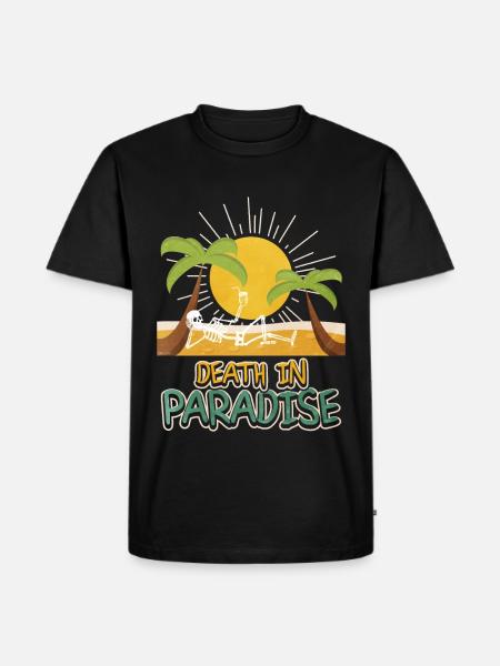 Death in Paradise – Skeleton Holiday Vibes - Men's Premium Organic T-Shirt - black