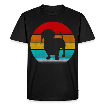Dackel - Männer Premium Bio T-Shirt - Schwarz - Vorne - Nico (187cm)