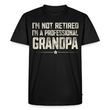 Grand-père - T-shirt Premium bio Homme - noir - Devant - Nico (187cm)