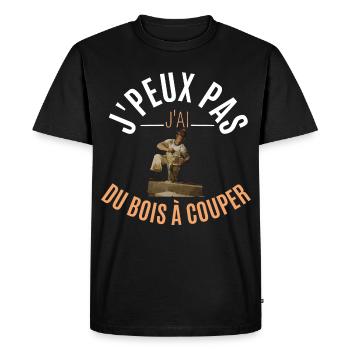 J’peux pas j’ai du bois à couper - T-shirt Premium bio Homme - noir - Devant - Nico (187cm)