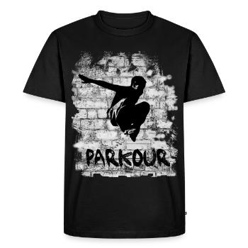 Parkour - T-shirt Premium bio Homme - noir - Devant - Nico (187cm)