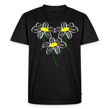 Flower White White Flower Flowers White White Flowers - Men's Premium Organic T-Shirt - black - Front - Nico (187cm)