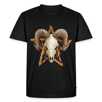 Tête de mouton Pentagram Drudenfuß - T-shirt Premium bio Homme - noir - Devant - Nico (187cm)