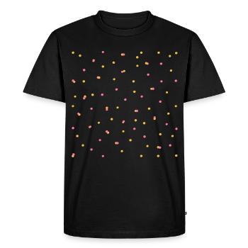 Confetti in pink & yellow - Men's Premium Organic T-Shirt - black - Front - Nico (187cm)