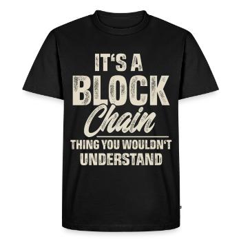 Crypto Blockchain - Men's Premium Organic T-Shirt - black - Front - Nico (187cm)