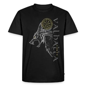 Valhalla Wolf Vegvisir Viking Runic Compass - Men's Premium Organic T-Shirt - black - Front - Nico (187cm)