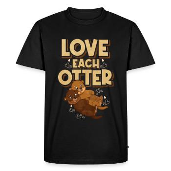 idée cadeau - aimez chaque loutre - T-shirt Premium bio Homme - noir - Devant - Nico (187cm)