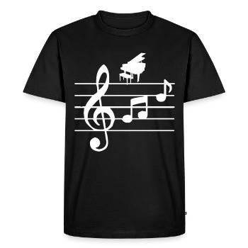 Piano - T-shirt Premium bio Homme - noir - Devant - Nico (187cm)