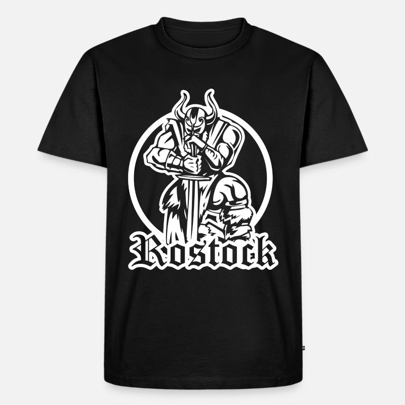 Rostocker Wikinger - Männer Premium Bio T-Shirt - Schwarz