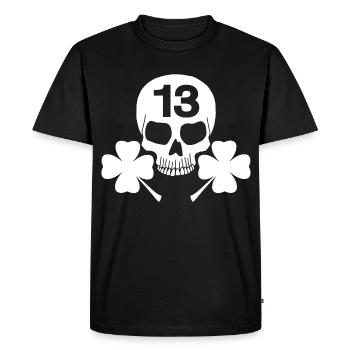 Lucky White Skull - Men's Premium Organic T-Shirt - black - Front - Nico (187cm)