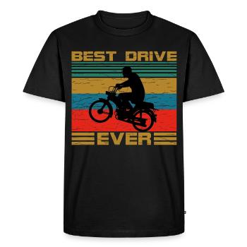 Rétro deux temps - T-shirt Premium bio Homme - noir - Devant - Nico (187cm)