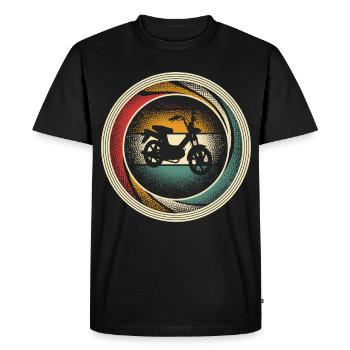Moped Moped Rider Retro Vintage - Men's Premium Organic T-Shirt - black - Front - Nico (187cm)