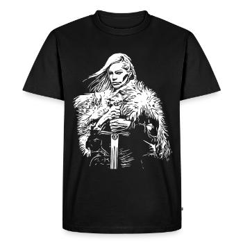 Femme guerrière viking - T-shirt Premium bio Homme - noir - Devant - Nico (187cm)