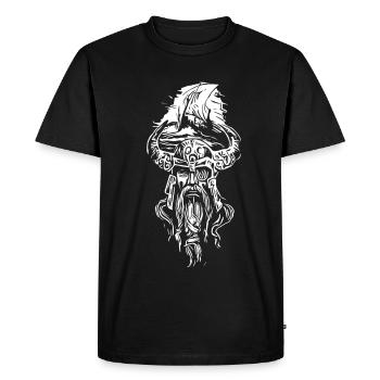 Vikings with sailing ship - Men's Premium Organic T-Shirt - black - Front - Nico (187cm)