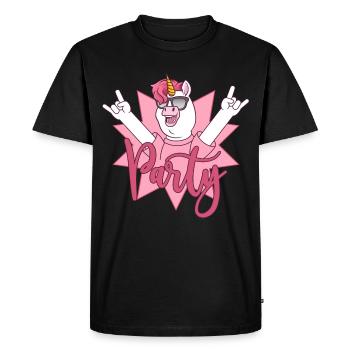 Licorne de la fête - T-shirt Premium bio Homme - noir - Devant - Nico (187cm)