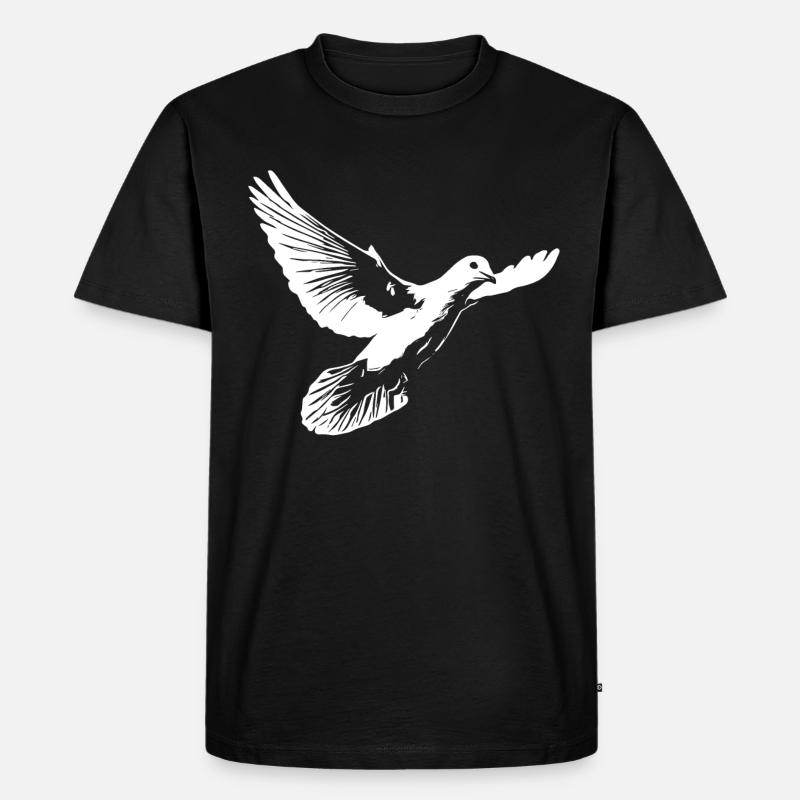 Wunderschöne weisse Taube - Männer Premium Bio T-Shirt - Schwarz