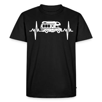 Drôle Heartbeat Camping-car Cadeau - T-shirt Premium bio Homme - noir - Devant - Nico (187cm)