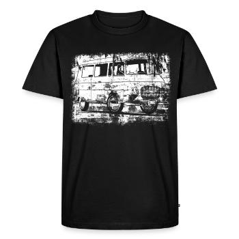 Barkas B1000 Grunge Look - Men's Premium Organic T-Shirt - black - Front - Nico (187cm)