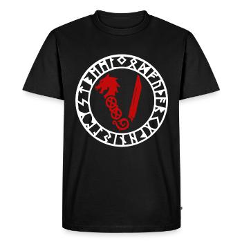 Symbole des Vikings - T-shirt Premium bio Homme - noir - Devant - Nico (187cm)