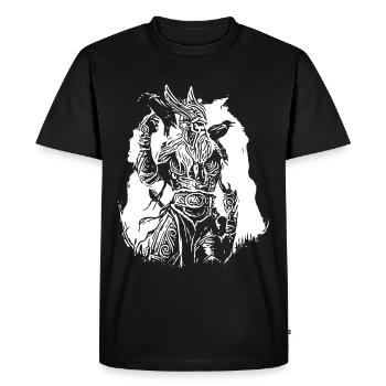 Vikings avec corbeaux - T-shirt Premium bio Homme - noir - Devant - Nico (187cm)
