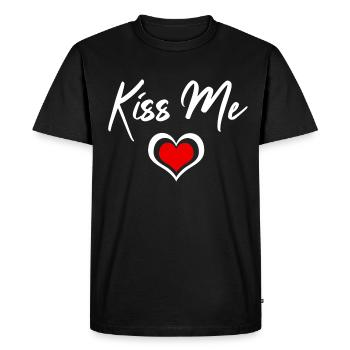 Kiss Me Tshirt T-Shirt Gift Gift Idea - Men's Premium Organic T-Shirt - black - Front - Nico (187cm)