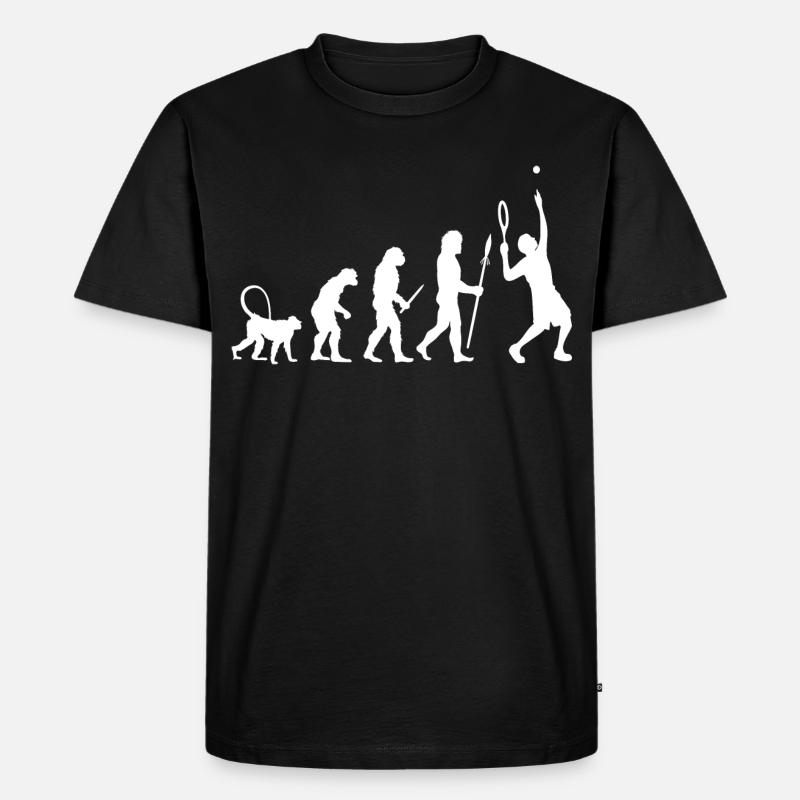 Tennis Evolution - Männer Premium Bio T-Shirt - Schwarz