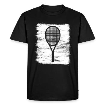Raquette - T-shirt Premium bio Homme - noir - Devant - Nico (187cm)