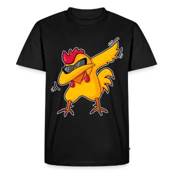 Drôle Dabbing Poulet Cool Ferme Ferme Humour - T-shirt Premium bio Homme - noir - Devant - Nico (187cm)