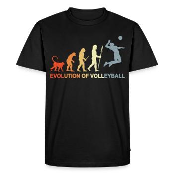 Évolution d’un joueur de volley-ball - T-shirt Premium bio Homme - noir - Devant - Nico (187cm)