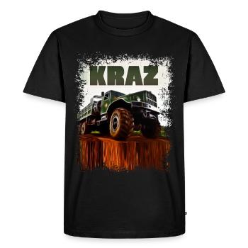 Kraz Truck GDR Retro - Men's Premium Organic T-Shirt - black - Front - Nico (187cm)