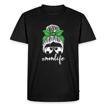 Vie de maman de football, Bandan de lunettes de soleil en chignon en désordre, - T-shirt Premium bio Homme - noir - Devant - Nico (187cm)