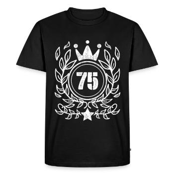 75 Number Crown Wreath - Men's Premium Organic T-Shirt - black - Front - Nico (187cm)