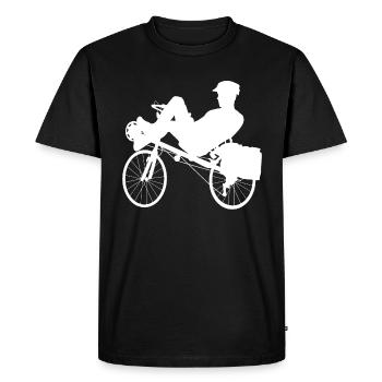 recumbent white - Men's Premium Organic T-Shirt - black - Front - Nico (187cm)