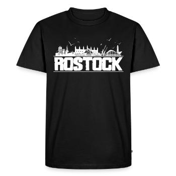 Rostock - Ligne d’horizon - T-shirt Premium bio Homme - noir - Devant - Nico (187cm)