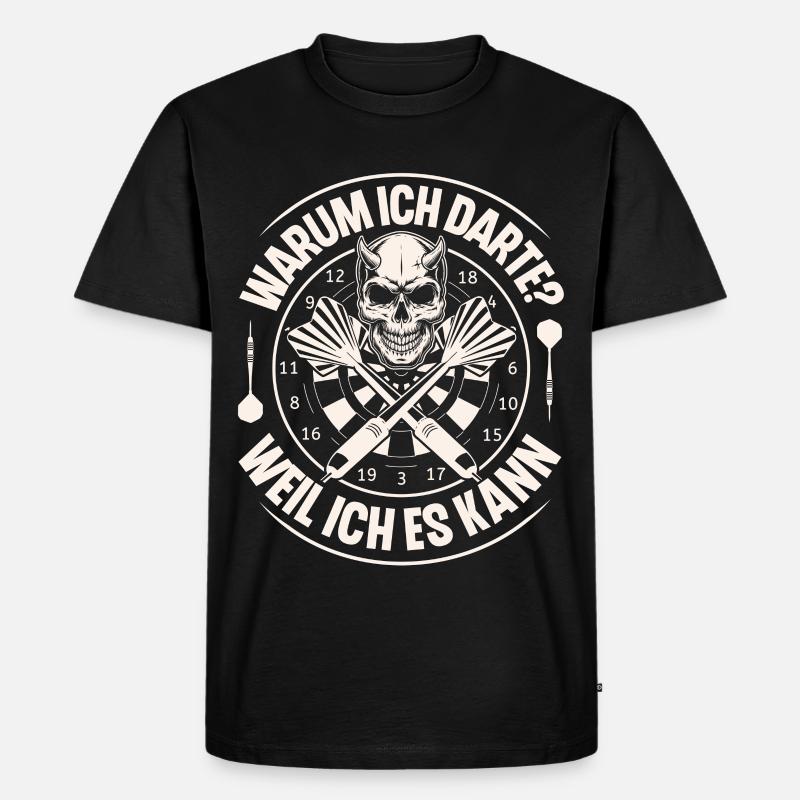 Dart Darten Darts - Männer Premium Bio T-Shirt - Schwarz